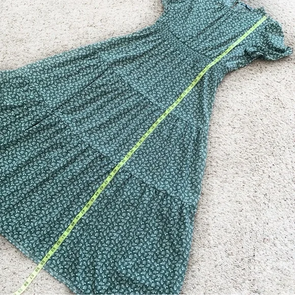 PRETTYGARDEN Maxi Dress Womens XL Flutter Sleeve Smocked Tiered Boho Floral - Picture 12 of 14